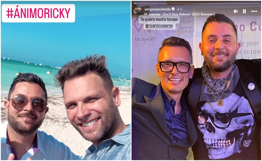 Patricio Borghetti y Sergio Sepúlveda le expresan sus mejores deseos a su amigo Ricardo Casares, quien está hospitalizado tras sufrir un infarto. Fotos: Instagram.