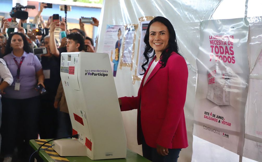 Alejandra del Moral, candidata de la coalición PRI-PAN-PRD-Nueva Alianza por la gubernatura del Estado de México. Foto: Berenice Fregoso / EL UNIVERSAL