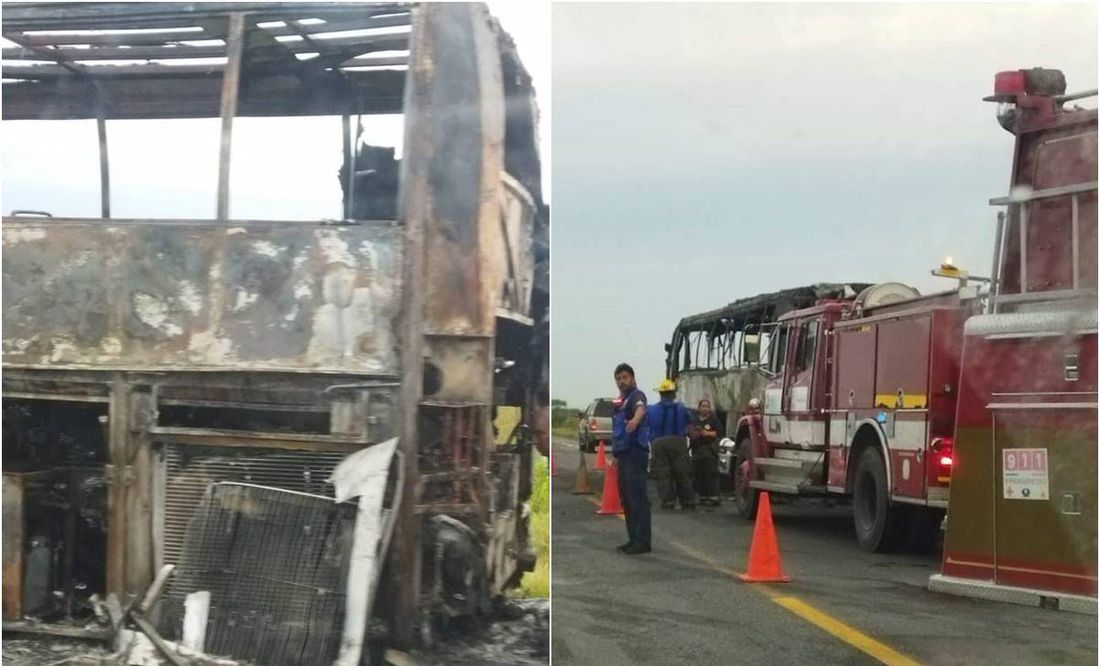 Se incendia autobús de pasajeros en carretera Matamoros-Monterrey