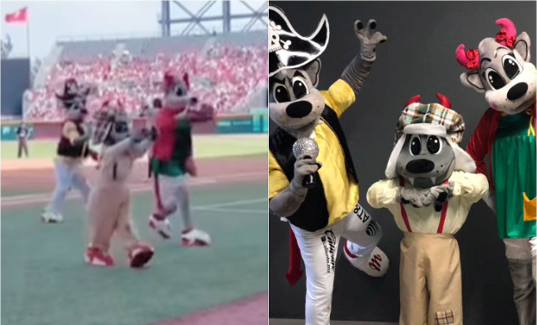 Mascotas de los Diablos Rojos del México montan show al estilo del 'Medio Metro'