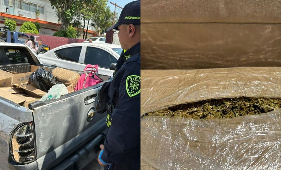 Detienen a pareja por transportar 100 kilos de marihuana