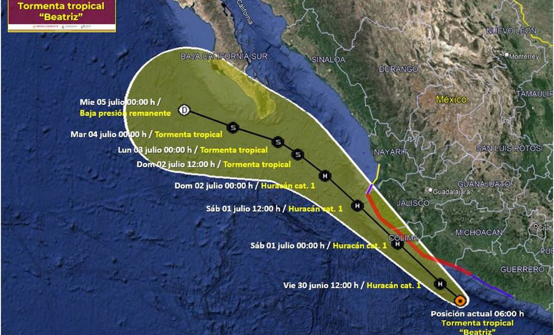 'Beatriz' impactará en estos estados, así serán afectados por la tormenta tropical.