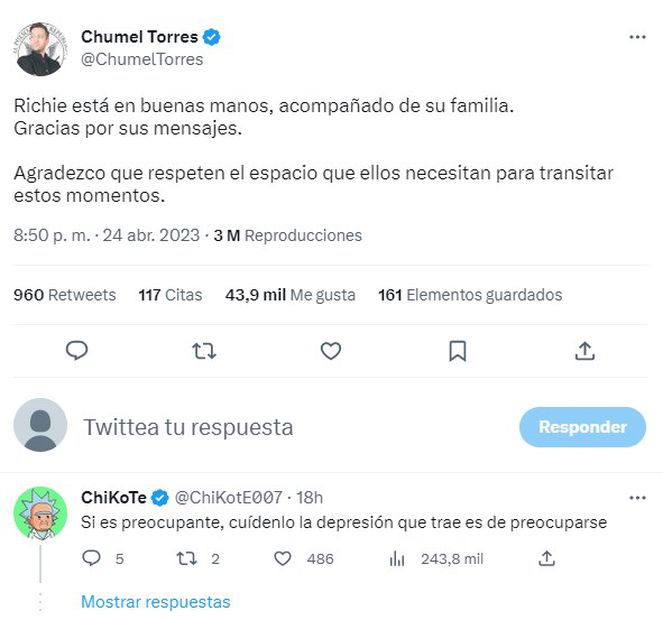 Chumel Torres es amigo cercano de Ricardo O'Farrill. Foto: Twitter