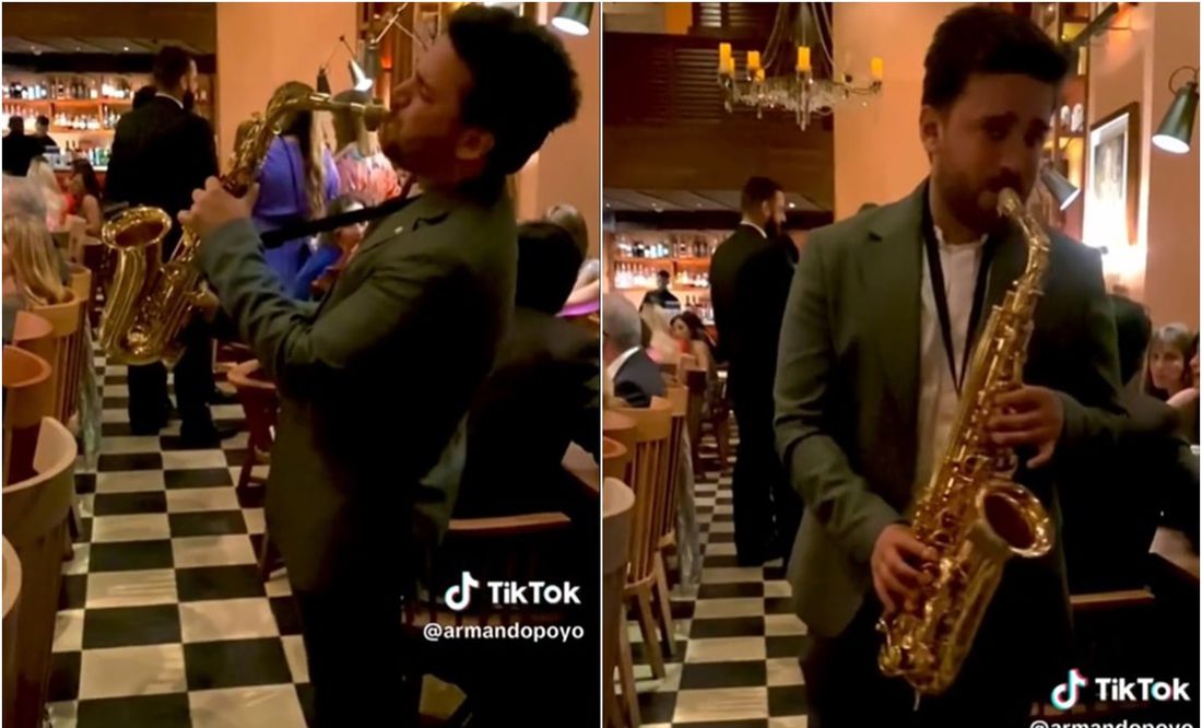 TikTok: Saxofonista toca 'Peaches', canción de Mario Bros, en restaurante de lujo