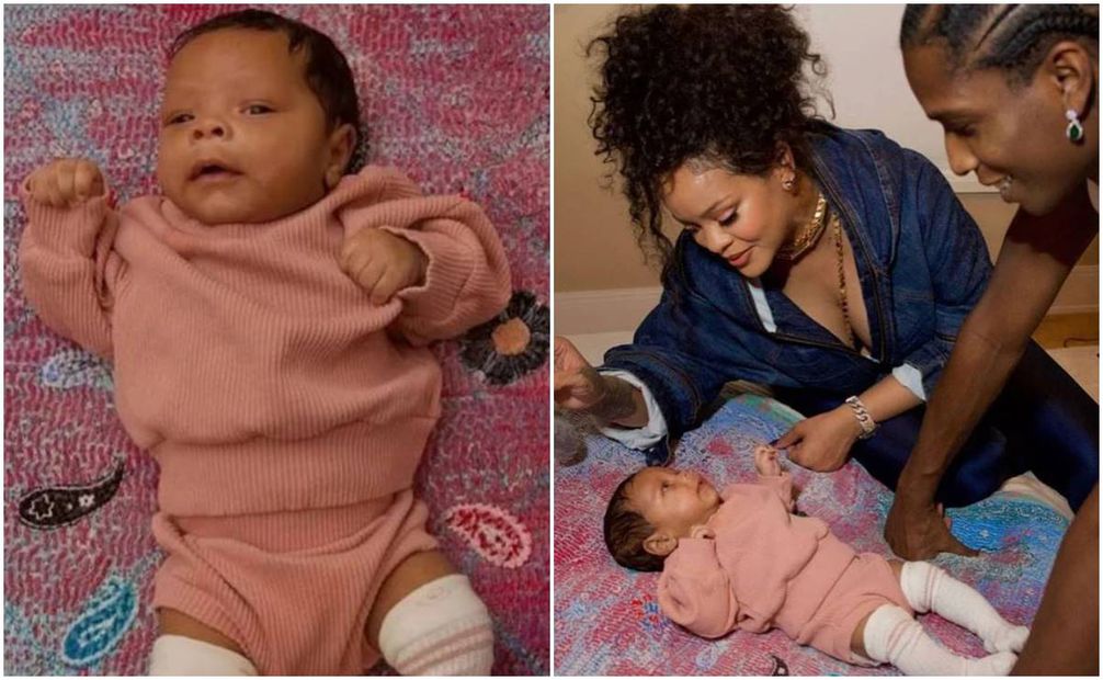 Rihanna con su hijo recién nacido Riot Rose. Foto: Instagram.