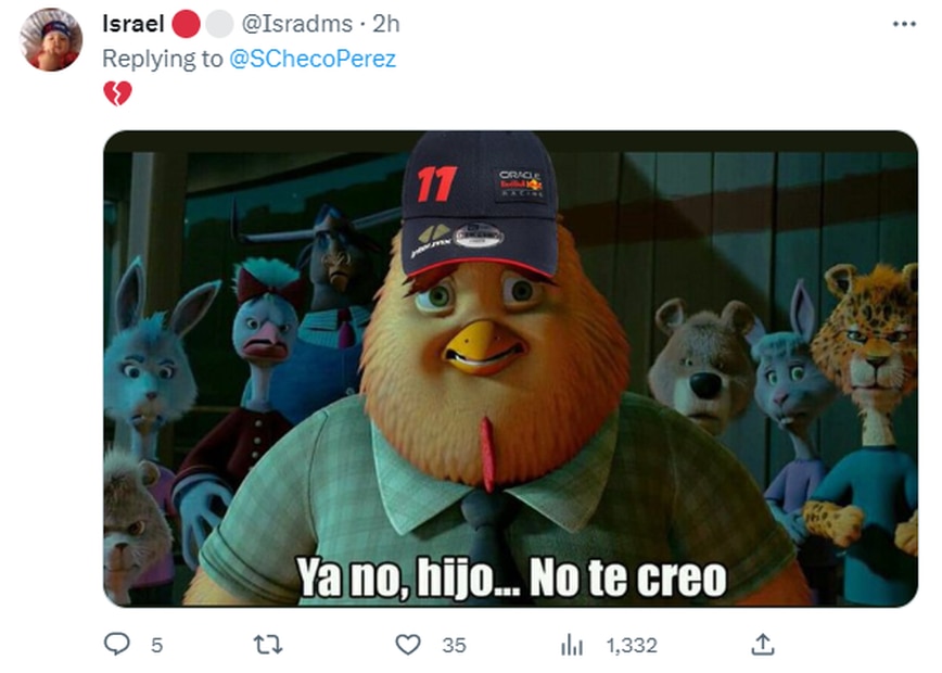 Los memes tunden a Checo Pérez