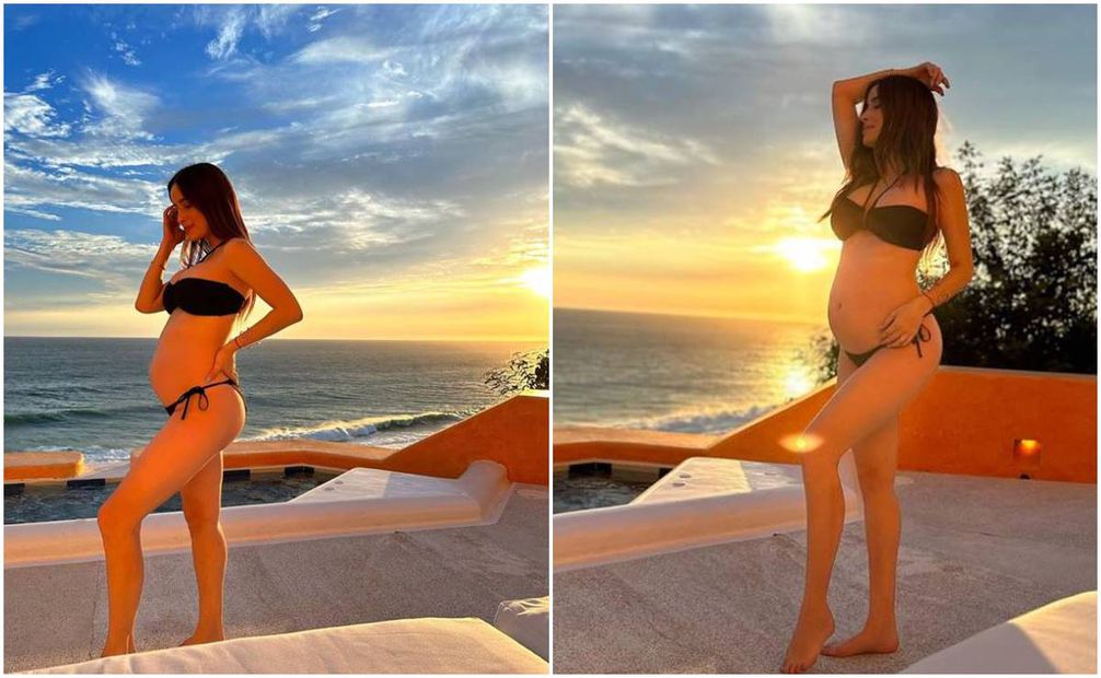 La conductora posa embarazada en bikini. Foto: Instagram cynoficial