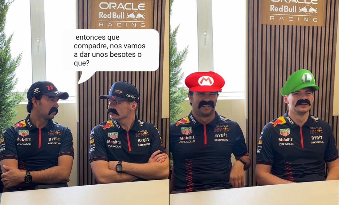Checo Pérez y Max Verstappen son víctimas de los memes tras aparecer con bigotes abundantes