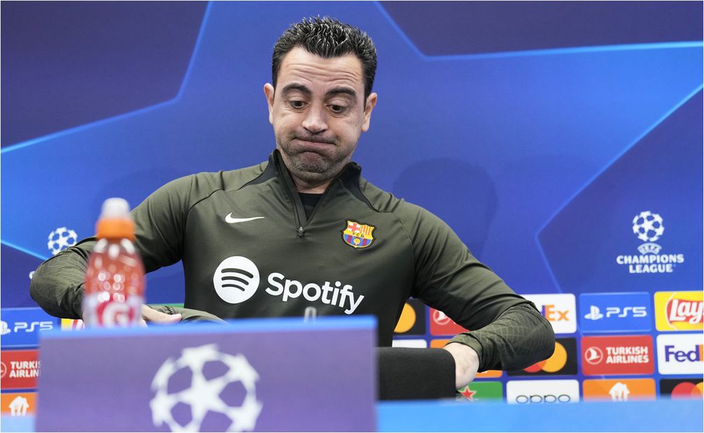 Xavi, técnico del Barcelona en conferencia de prensa. FOTO: EFE