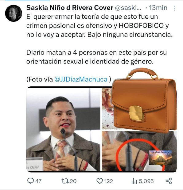 Saskia Niño de Rivera genera polémica por foto de escena del crimen del magistrade