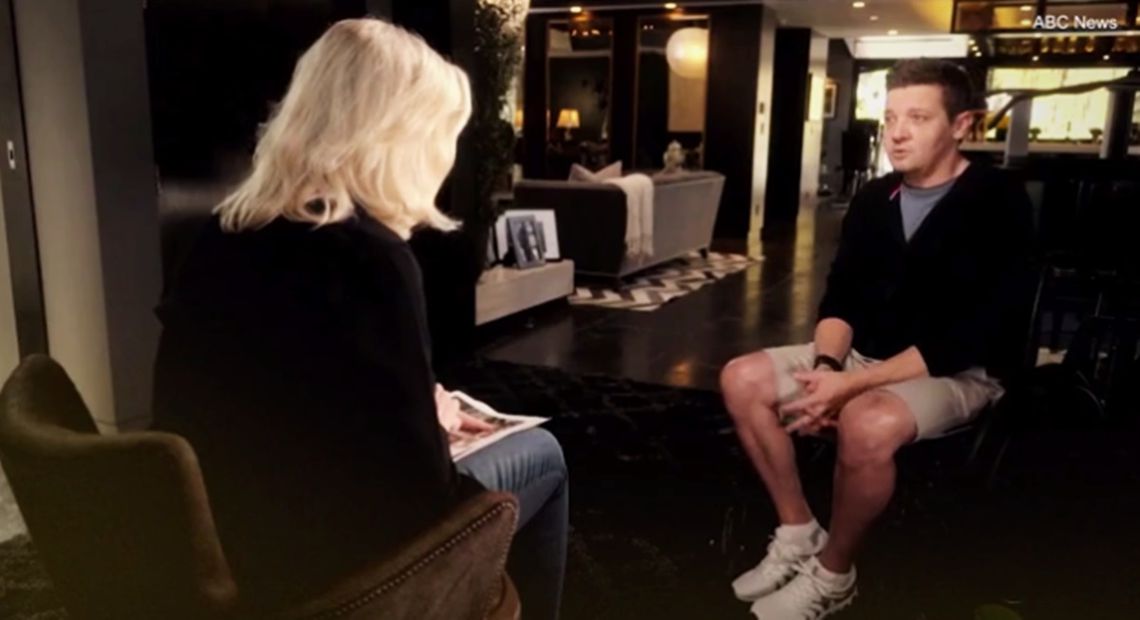 Jeremy Renner concedió una entrevista a Diane Sawyer, la cual será emitida el 6 de abril. 
<p><p>Foto: ABC News