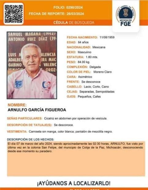 El regidor panista de Cotija, Michoacán, lleva 20 día desaparecido. Las autoridades locales no se han pronunciado al respecto. (FOTO: especial)