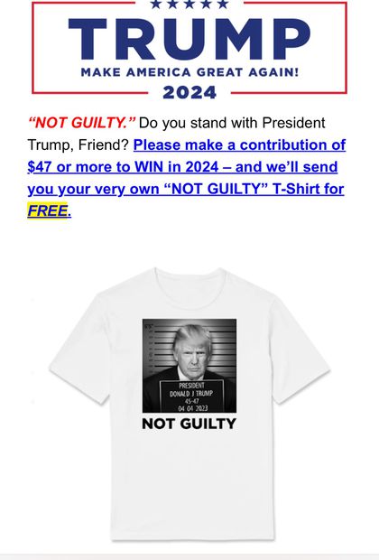 Camiseta de Donald Trump. Foto:  Ficha policial
