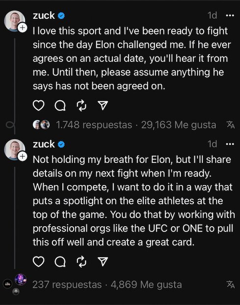Zuckerberg responde a Elon Musk