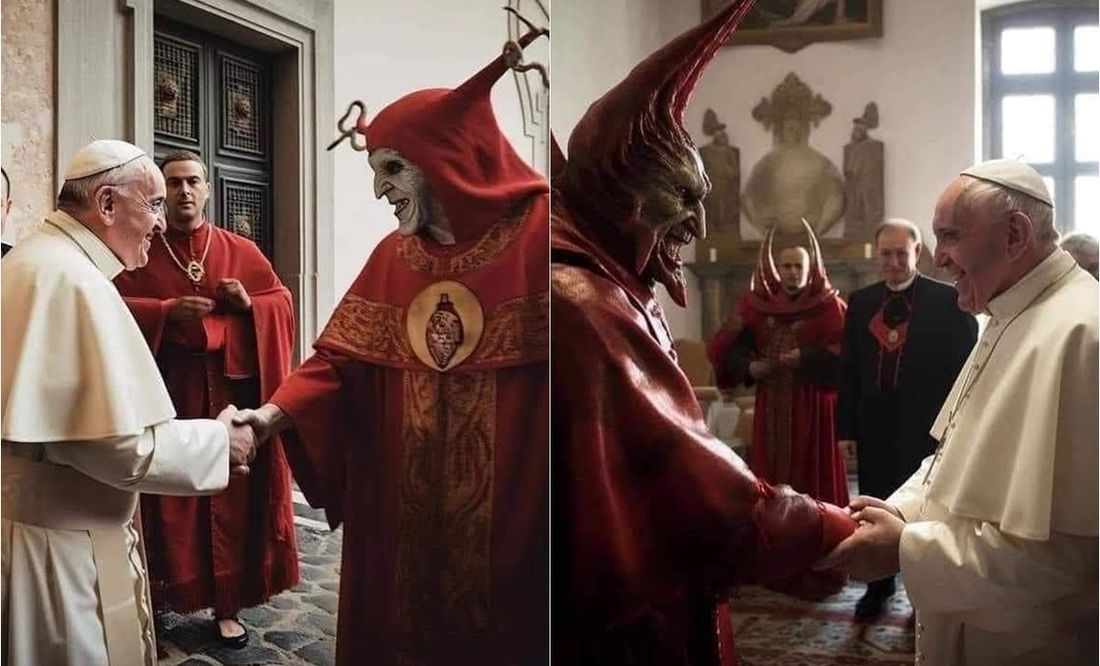 ¿De dónde viene la foto del supuesto saludo del Papa Francisco a sacerdotes satánicos?
