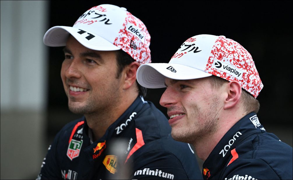 Checo Pérez y Max Verstappen en el Gran Premio de Japón 2024 - Foto: AFP