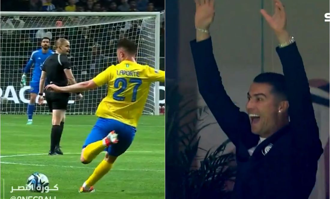 Cristiano Ronaldo disfruta el gol de su compañero del Al-Nassr.