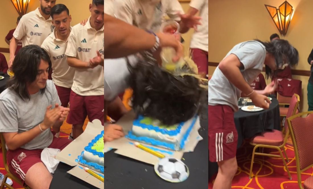 Carlos Acevedo recibe 'pesado' festejo de cumpleaños en la Selección Mexicana