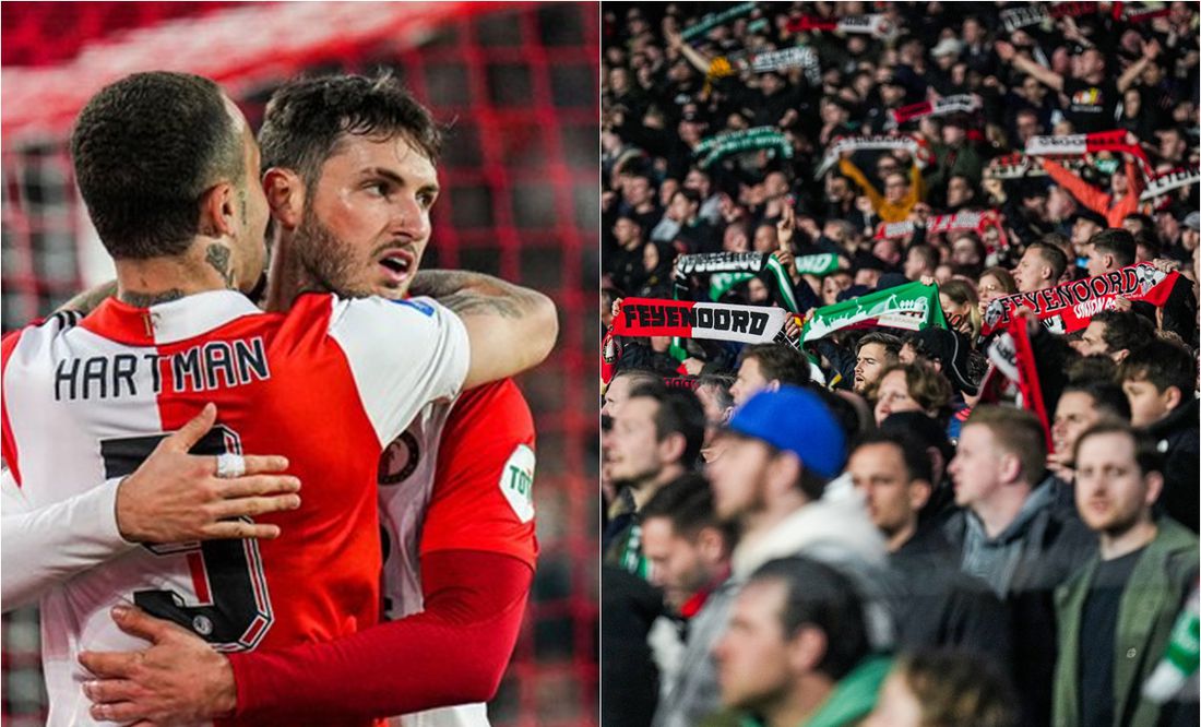 VIDEO: Afición del Feyenoord le muestra su amor a Santiago Giménez tras brillante actuación