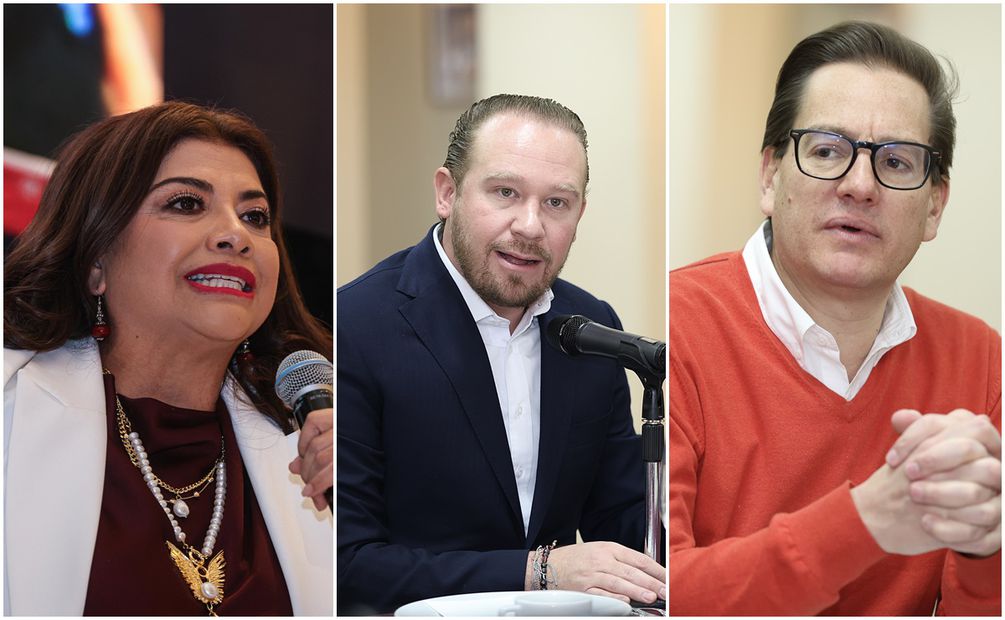 Clara Brugada, Santiago-Taboada y Salomón Chertorivski, candidatos a la Jefatura de Gobierno de la CDMX. Foto: Especial