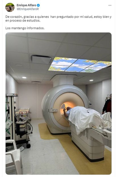 Enrique Alfaro en una tomografía. Foto: Facebook