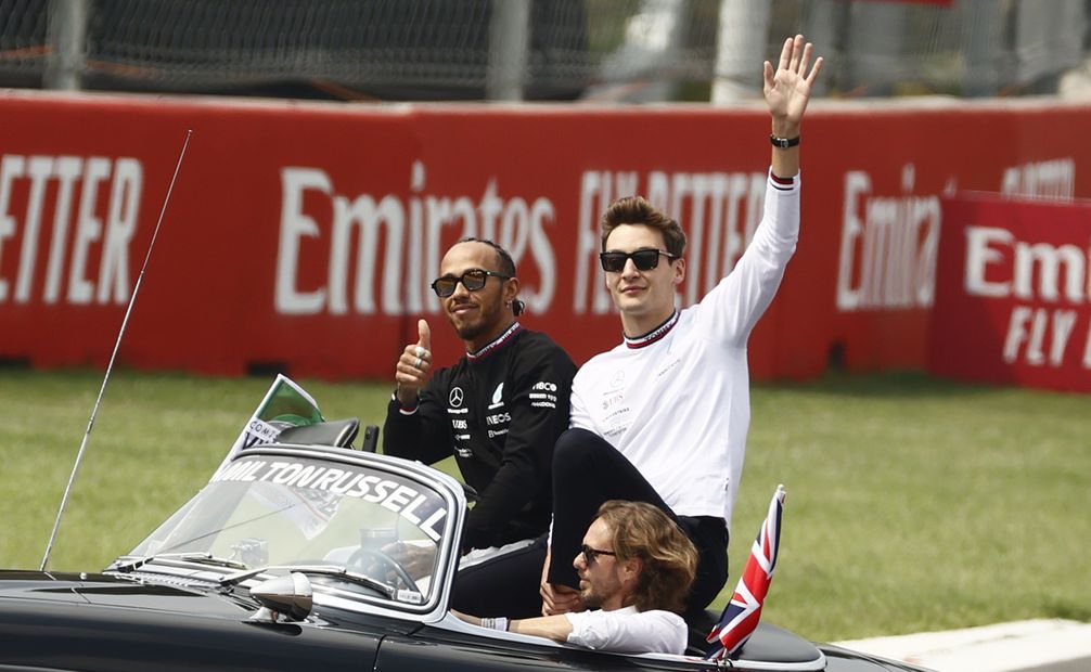Lewis Hamilton y George Russell en el Gran Premio de México - FOTO: EFE