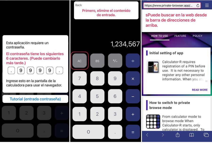 App bóveda que simula ser una calculadora. Foto: Captura de pantalla / EL UNIVERSAL