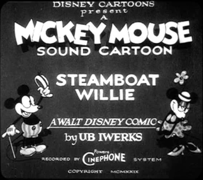 Mickey Mouse en "Steamboat Willie” (1928). Foto: Disney