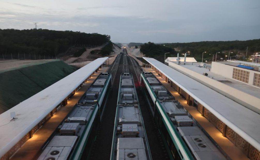 Este 15 de diciembre se inauguró el Tren Maya, de Campeche a Cancún. Foto: Segob
