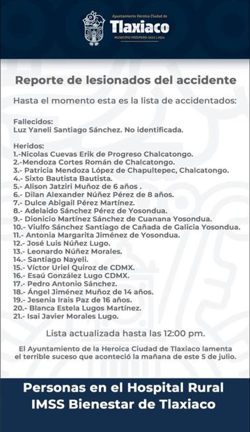 Accidente en Oaxaca