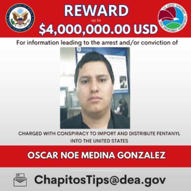 Oscar Noé Medina, operador de Los Chapitos / Foto: DEA