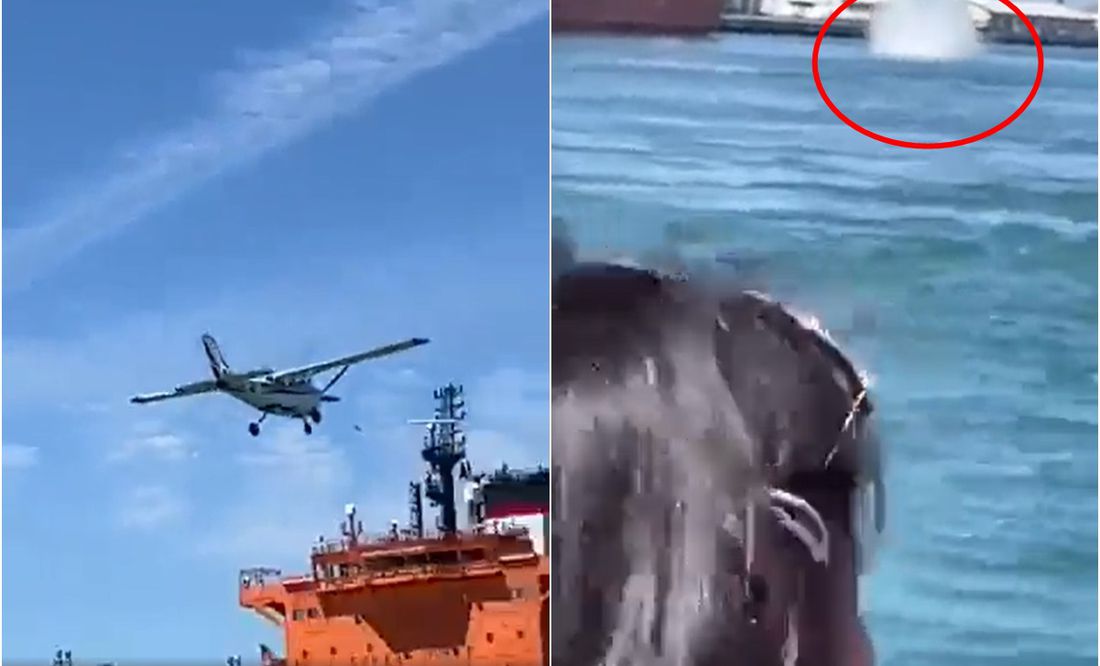 Revelan VIDEO del momento en que avioneta cae al mar en Mazatlán, accidente donde murió un bebé