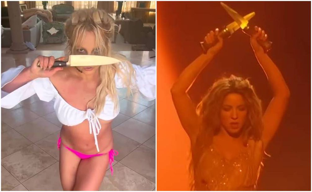 Britney Spears se inspira en Shakira y los cuchillos que usó durante su presentación en los MTV Video Music Awards.