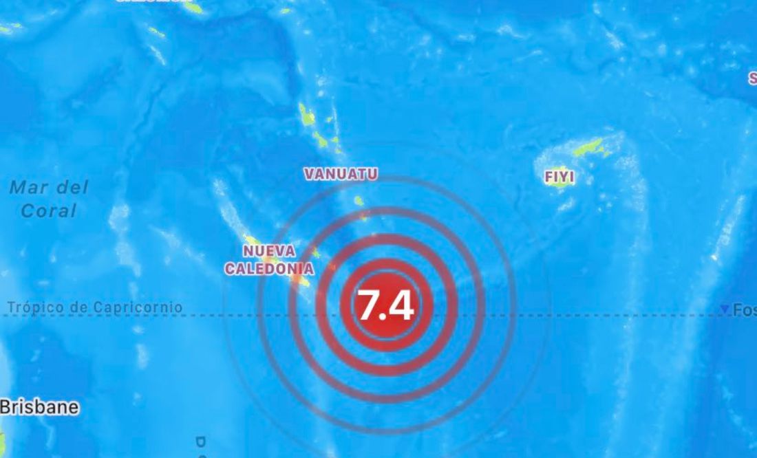 Sismo de 7.1 sacude el este de Nueva Caledonia, en Oceanía