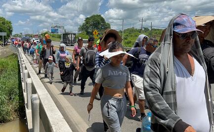 Sale nueva caravana de migrantes de Tapachula hacia Huixtla, Chiapas