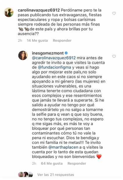 Inés Gómez Mont causa fuerte polémica en Instagram tras sismo