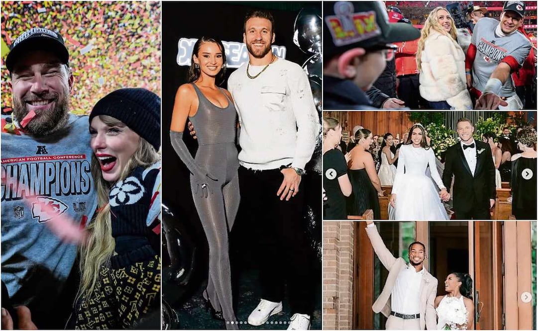 Taylor Swift, Kristin Juszczyk, Brittany Mahomes, Olivia Culpo, Simone Biles. Fotos: Instagram y AP