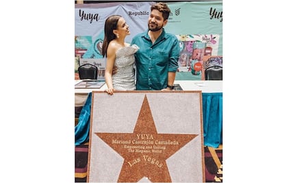 Yuya llora en la entrega de su estrella en el Paseo de las Estrellas, en Las Vegas