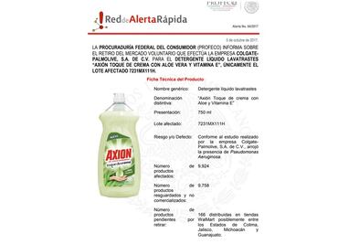 Emite Profeco alerta por lavatrastes con bacteria