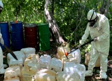 Aseguran artefactos explosivos y químicos para elaborar drogas sintéticas en municipios de Sinaloa