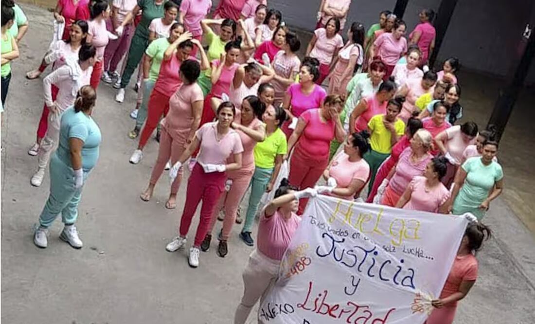 Una protesta en una cárcel de mujeres en Venezuela. FOTO: ESPECIAL