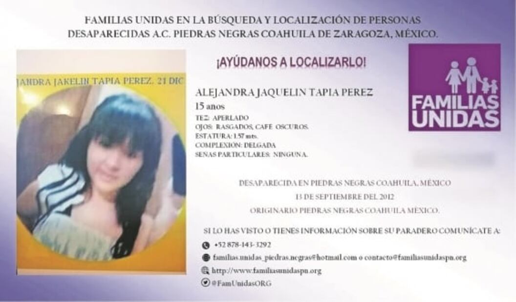 "Soy la madre, abuela y esposa de 11 desaparecidos"