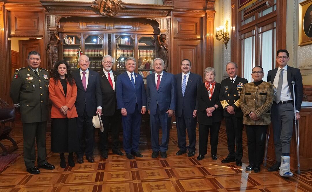 López Obrador, Michael McCaul, Randy Weber, Alicia Bárcena, en reunión de Palacio Nacional. Foto: @lopezobrador_