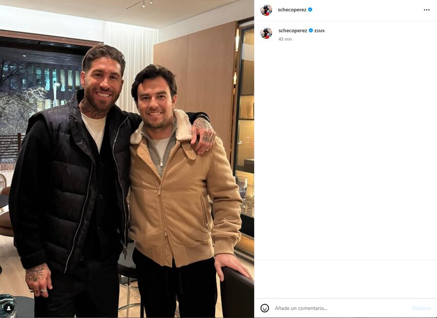 Checo Pérez publicó una foto con Sergio Ramos