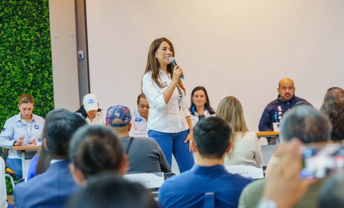 Libia Dennise García Muñoz Ledo, candidata a la gubernatura por la coalición PAN-PRI-PRD, llamó a los guanajuatenses a salir a votar sin miedo. Foto: especial