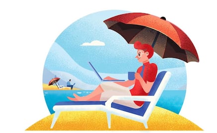 Trabajar en la playa, realidad por la pandemia