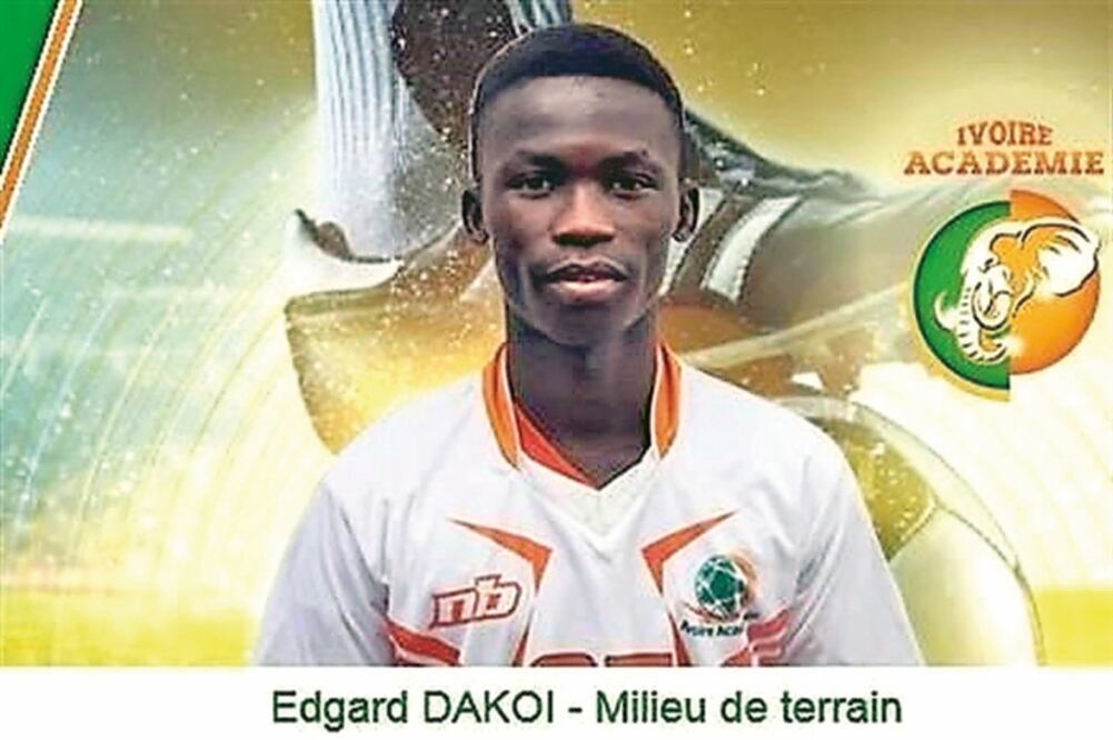 Koffi Sebastien Edgard Dakoi, de 18 años, juega como volante. (TWITTER)