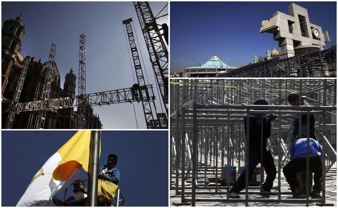 Instalan gradas en la Basílica para misa de Francisco