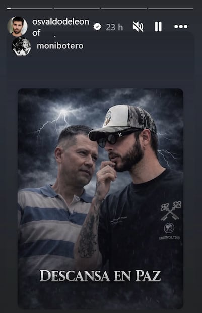 Pésame del actor actor y modelo estadounidense de origen mexicano Osvaldo de León.