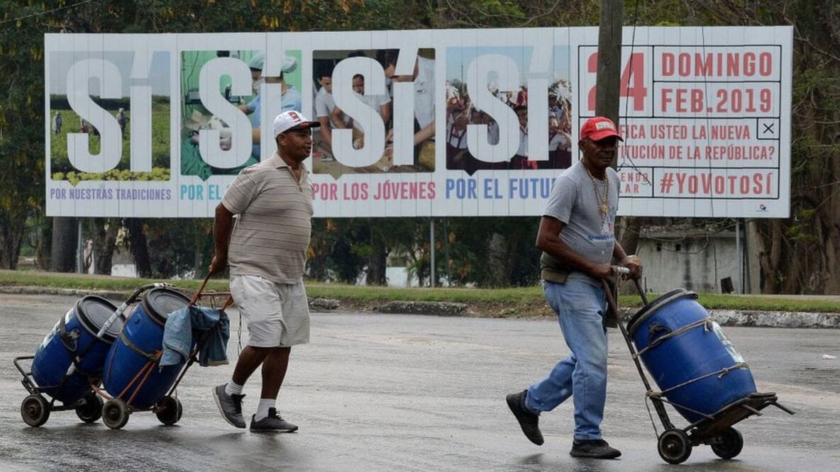 El gobierno de Cuba ha realizado una fuerte campaña por el "Sí" a su nueva constitución (Foto: AFP)